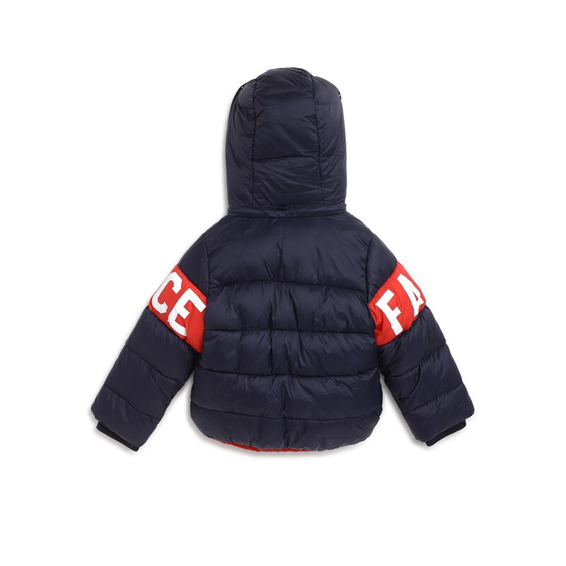 Boys Dark Blue Coat With Detachable Hood image number 1